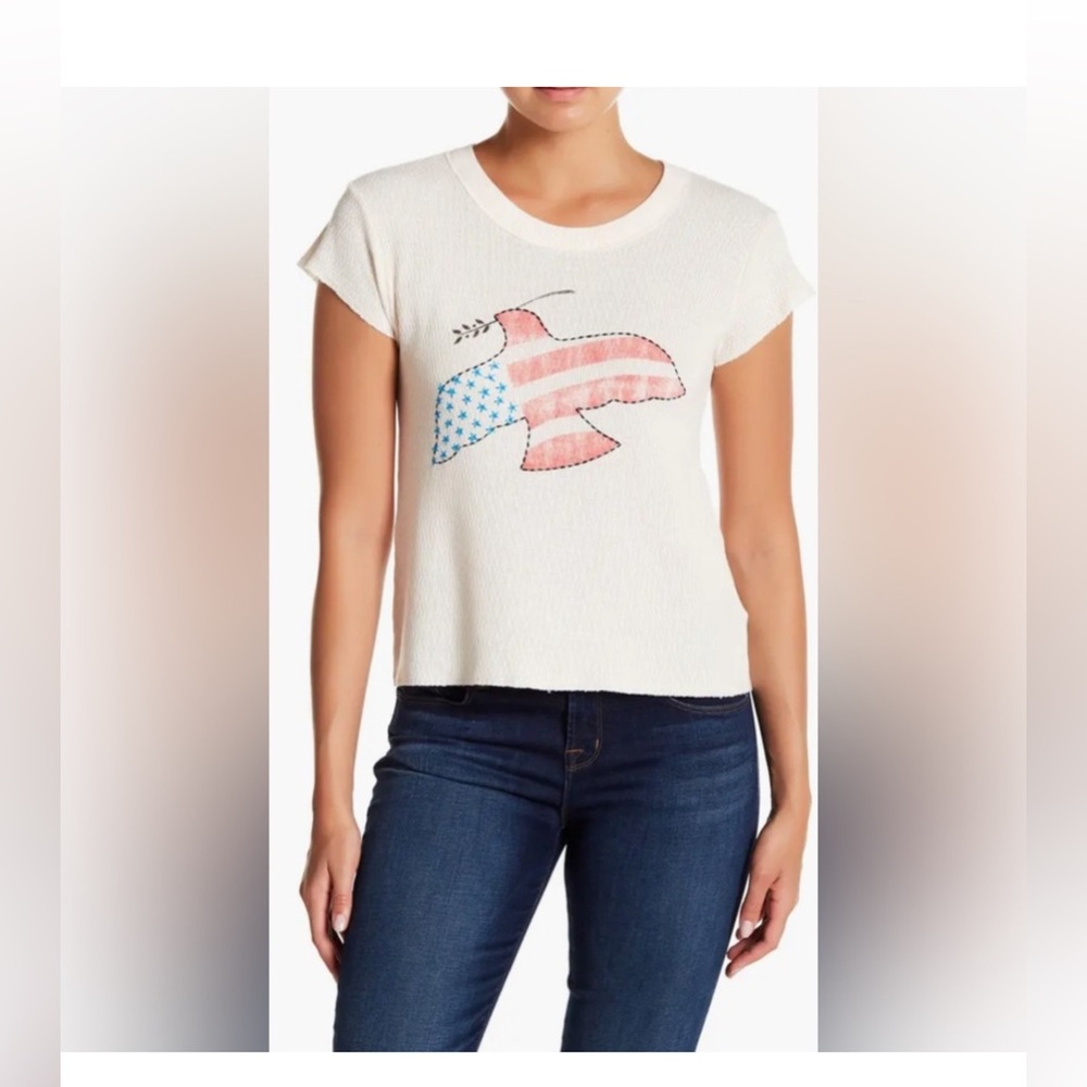 We the free love dove embroidered tee